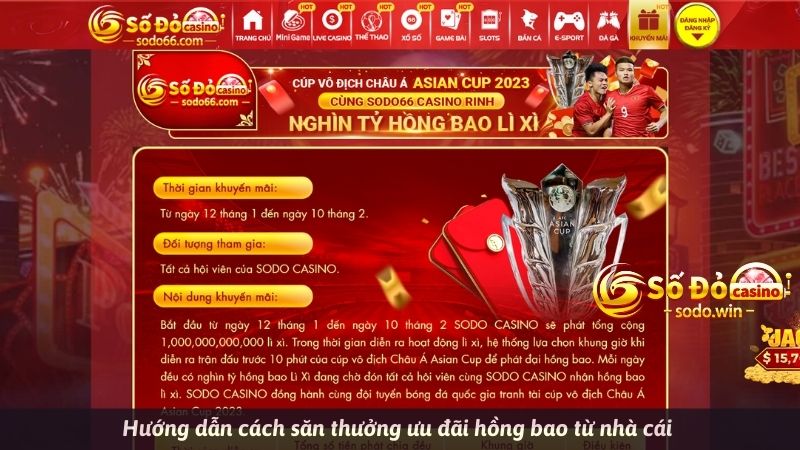 Hướng dẫn cách săn thưởng ưu đãi hồng bao từ nhà cái